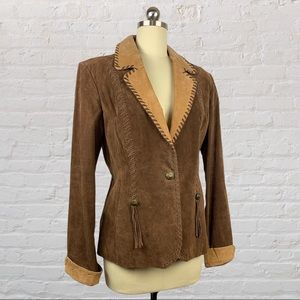 Live A Little Rugged Leather Western Blazer NWOT